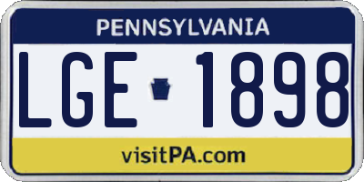 PA license plate LGE1898