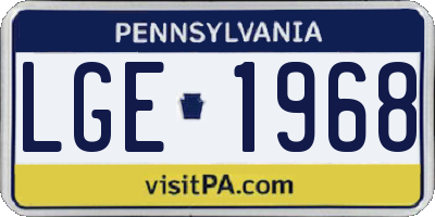 PA license plate LGE1968