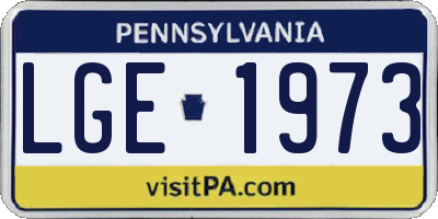 PA license plate LGE1973
