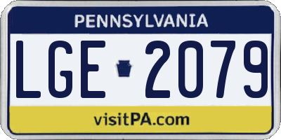 PA license plate LGE2079