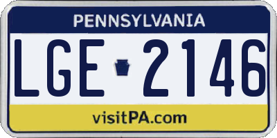 PA license plate LGE2146