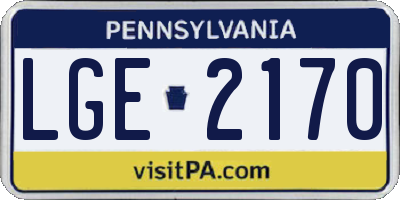 PA license plate LGE2170