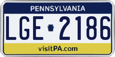 PA license plate LGE2186