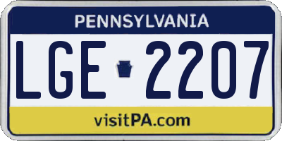 PA license plate LGE2207