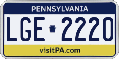 PA license plate LGE2220