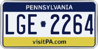 PA license plate LGE2264