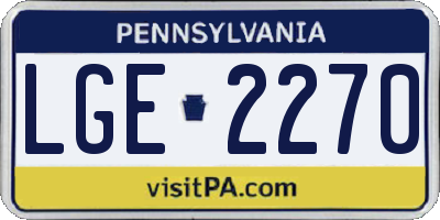 PA license plate LGE2270