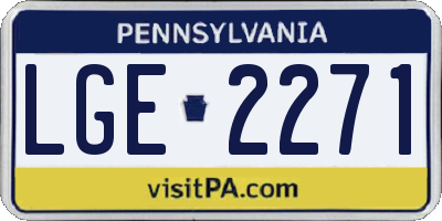 PA license plate LGE2271