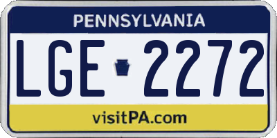 PA license plate LGE2272