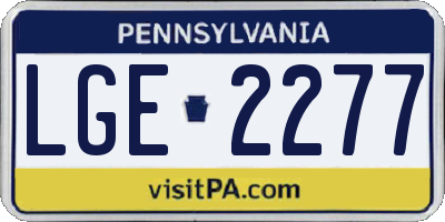 PA license plate LGE2277