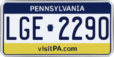 PA license plate LGE2290