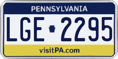 PA license plate LGE2295