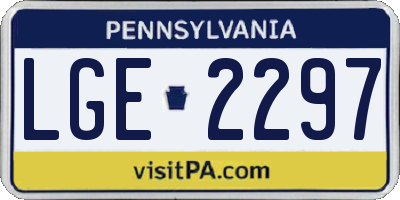 PA license plate LGE2297