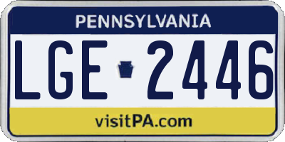 PA license plate LGE2446