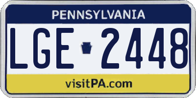 PA license plate LGE2448