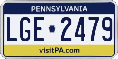 PA license plate LGE2479
