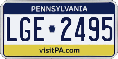 PA license plate LGE2495