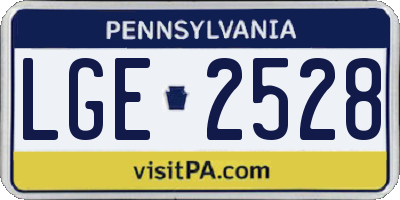 PA license plate LGE2528