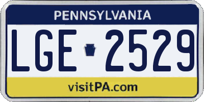 PA license plate LGE2529