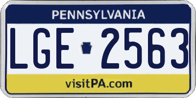 PA license plate LGE2563