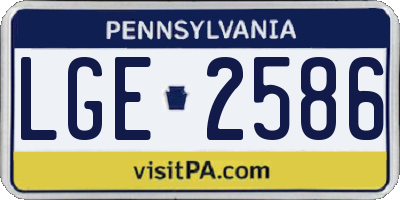 PA license plate LGE2586