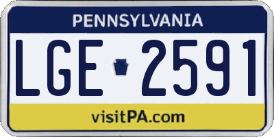 PA license plate LGE2591