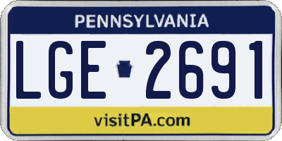 PA license plate LGE2691