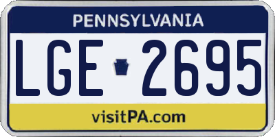 PA license plate LGE2695