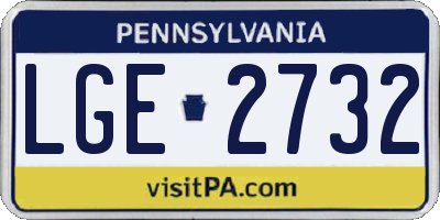 PA license plate LGE2732