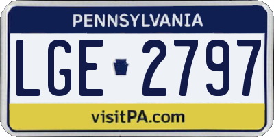 PA license plate LGE2797