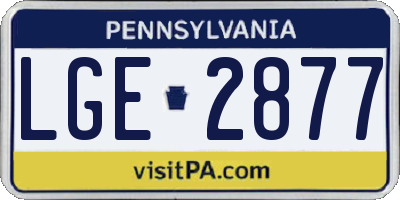PA license plate LGE2877
