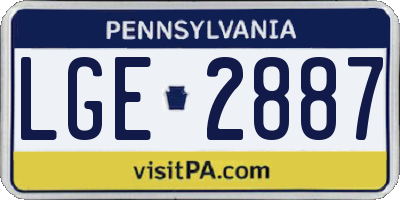 PA license plate LGE2887