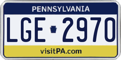 PA license plate LGE2970