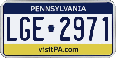 PA license plate LGE2971