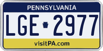 PA license plate LGE2977