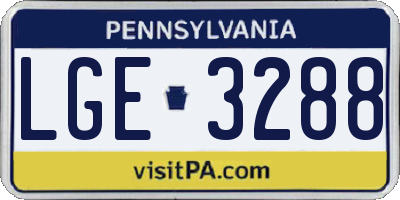 PA license plate LGE3288