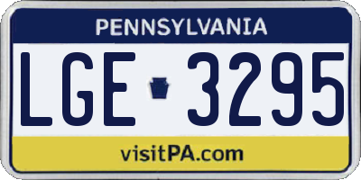 PA license plate LGE3295