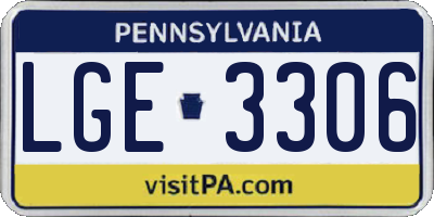 PA license plate LGE3306