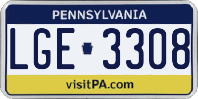 PA license plate LGE3308