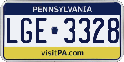PA license plate LGE3328