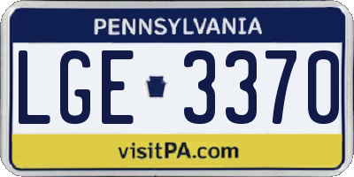 PA license plate LGE3370