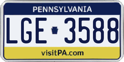 PA license plate LGE3588
