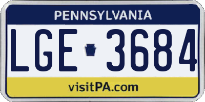 PA license plate LGE3684
