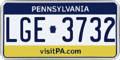PA license plate LGE3732