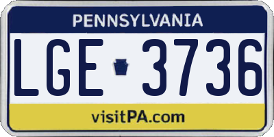 PA license plate LGE3736