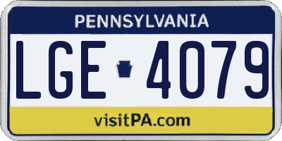 PA license plate LGE4079