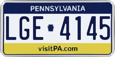 PA license plate LGE4145