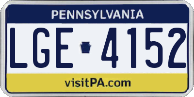PA license plate LGE4152