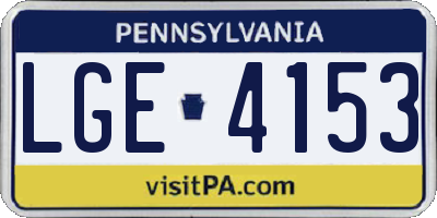 PA license plate LGE4153