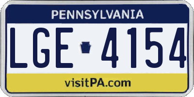 PA license plate LGE4154